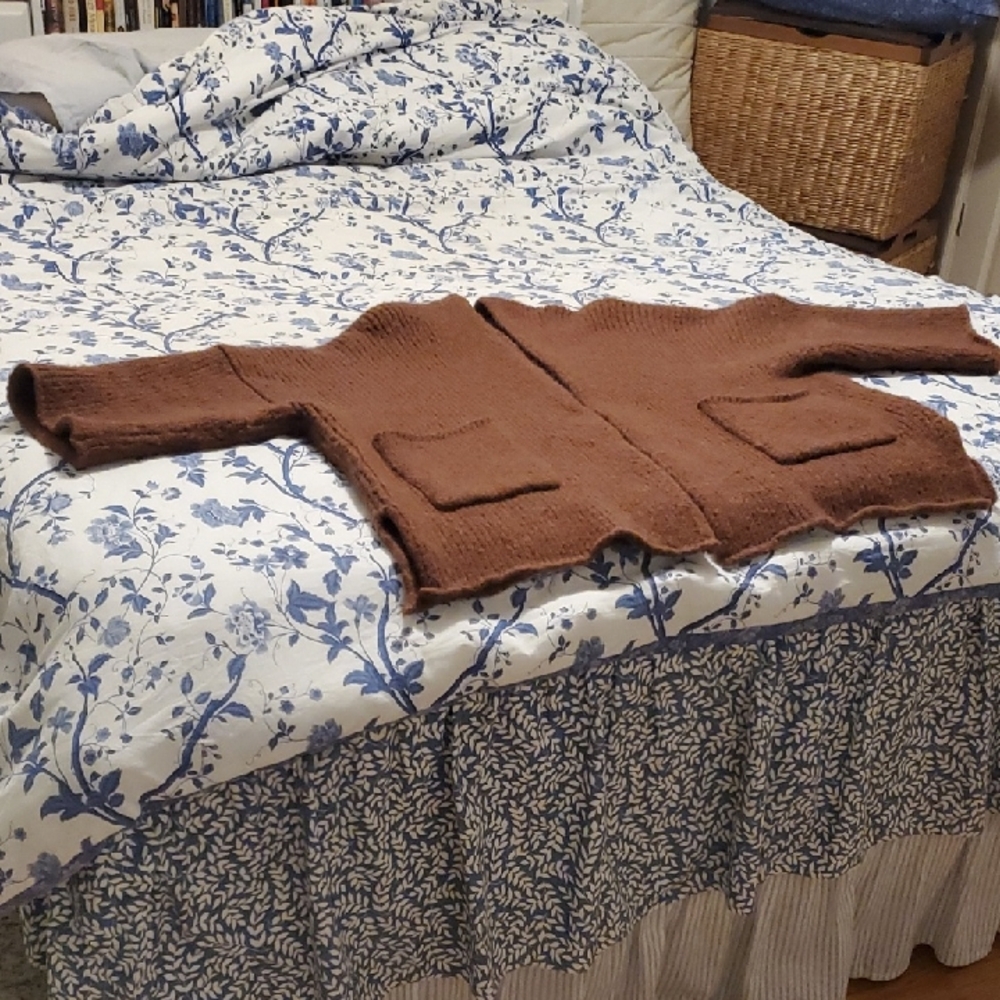 CURATED BY RUA'H KIBRIYA: Rust-Colored 3/4-Sleeved Open Jacket W/Pockets EUC